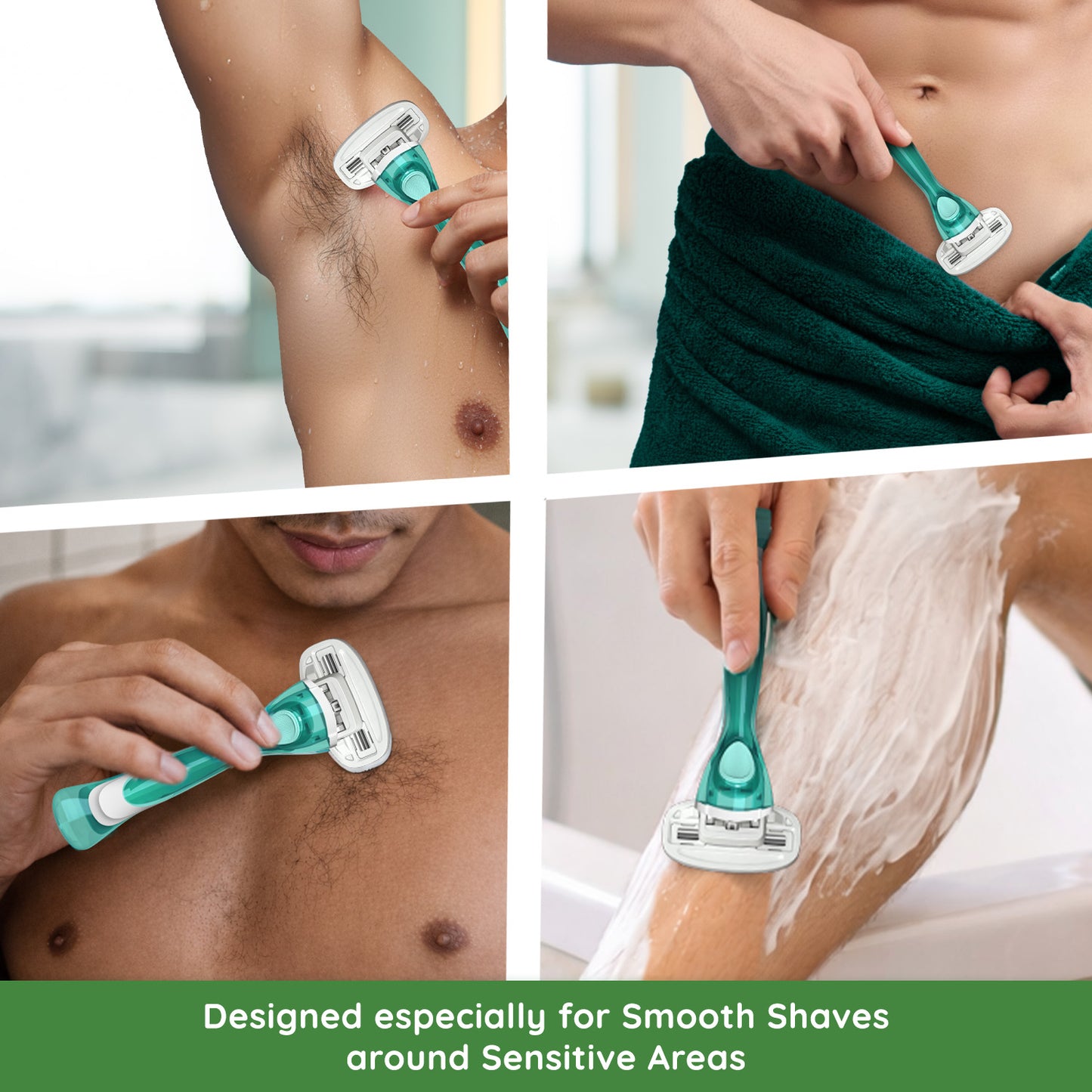 Body & Groin Razor Blade Refills | Pack of 2 | 3 Blade Cartridges with Dual Moisture Bars