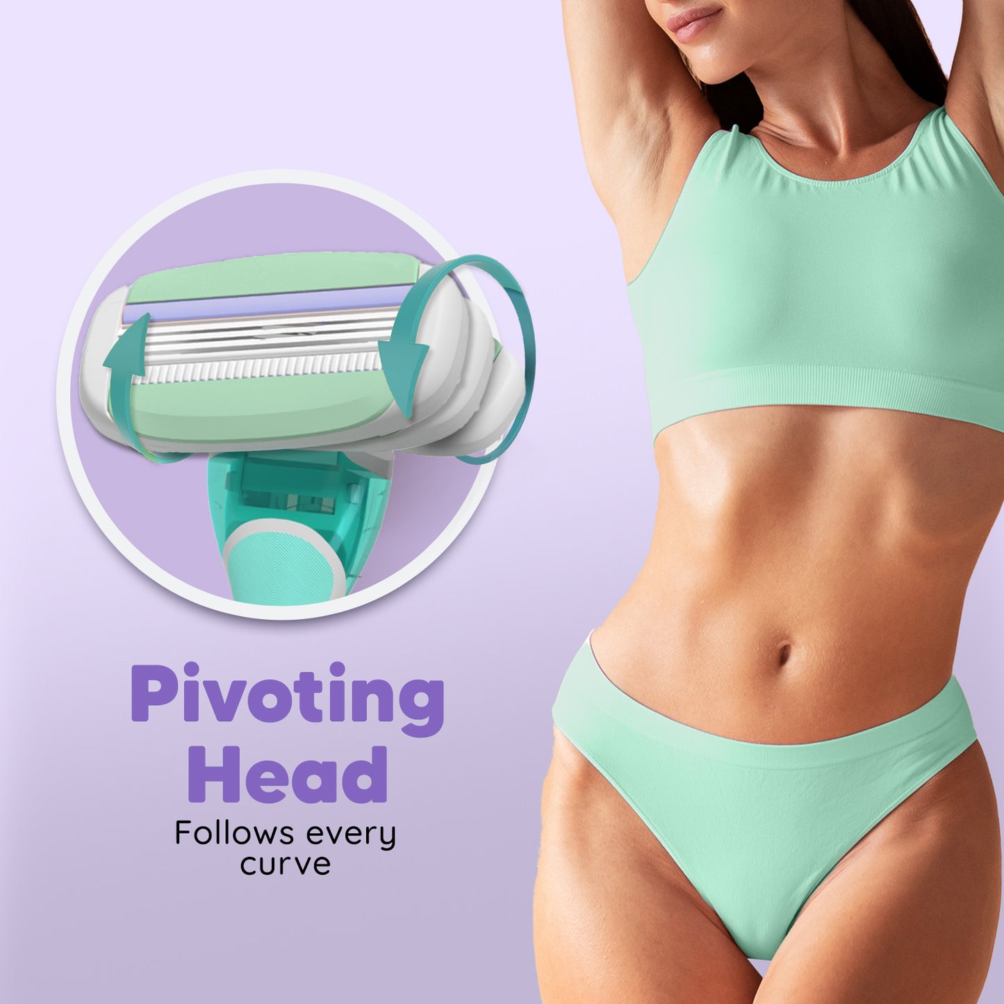 Body & Pubic Hair Razor Blade Refills for Women | Pack of 2 | 3 Blade Replacement Cartridges
