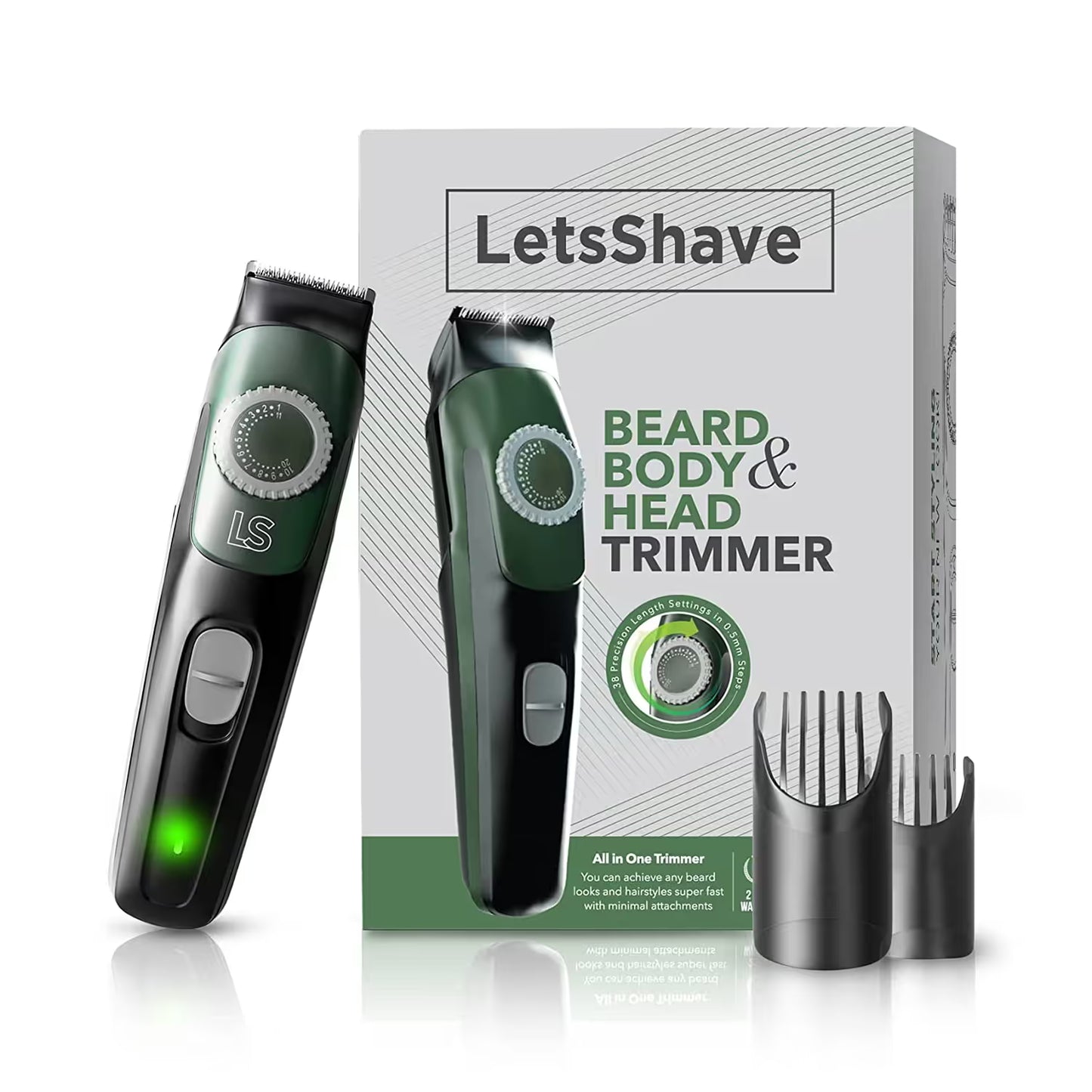 Beard, Body & Head Trimmer | 38 Precision Length Settings | Self-Sharpening Stainless Steel Blades | Corded & Cordless