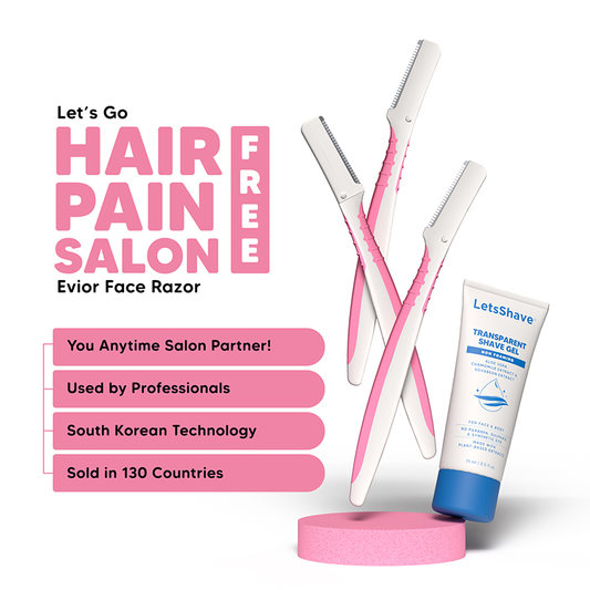 Evior Face Razor (Pack of 6) + Transparent Shave Gel