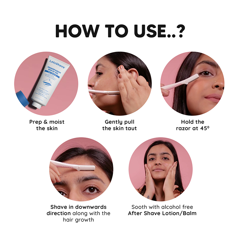 Evior Face Razor (Pack of 6) + Transparent Shave Gel