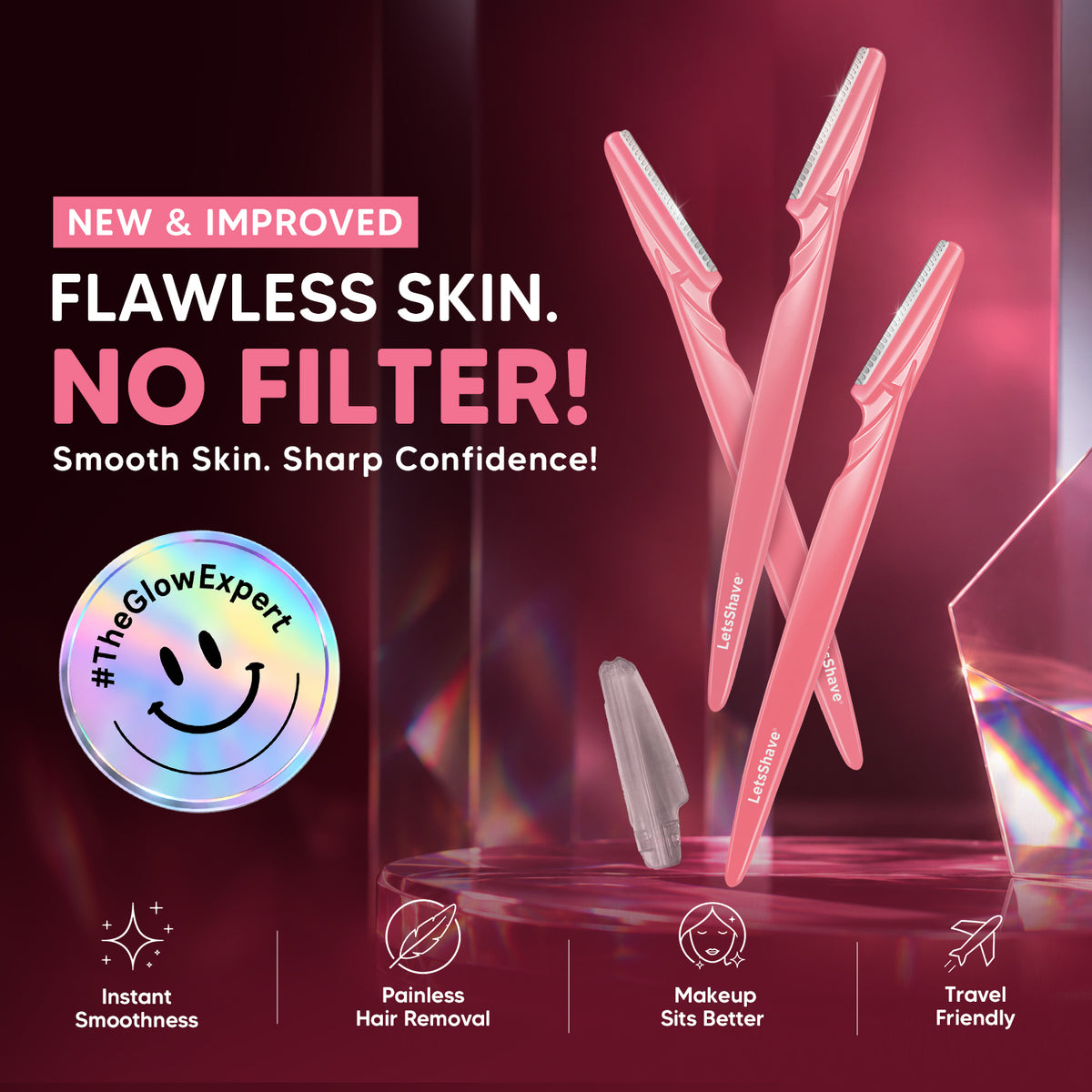 Smooth, Flawless Skin Made Easy | Evior Face Razors Pack of 3 for Gentle & Precise Hair Removal