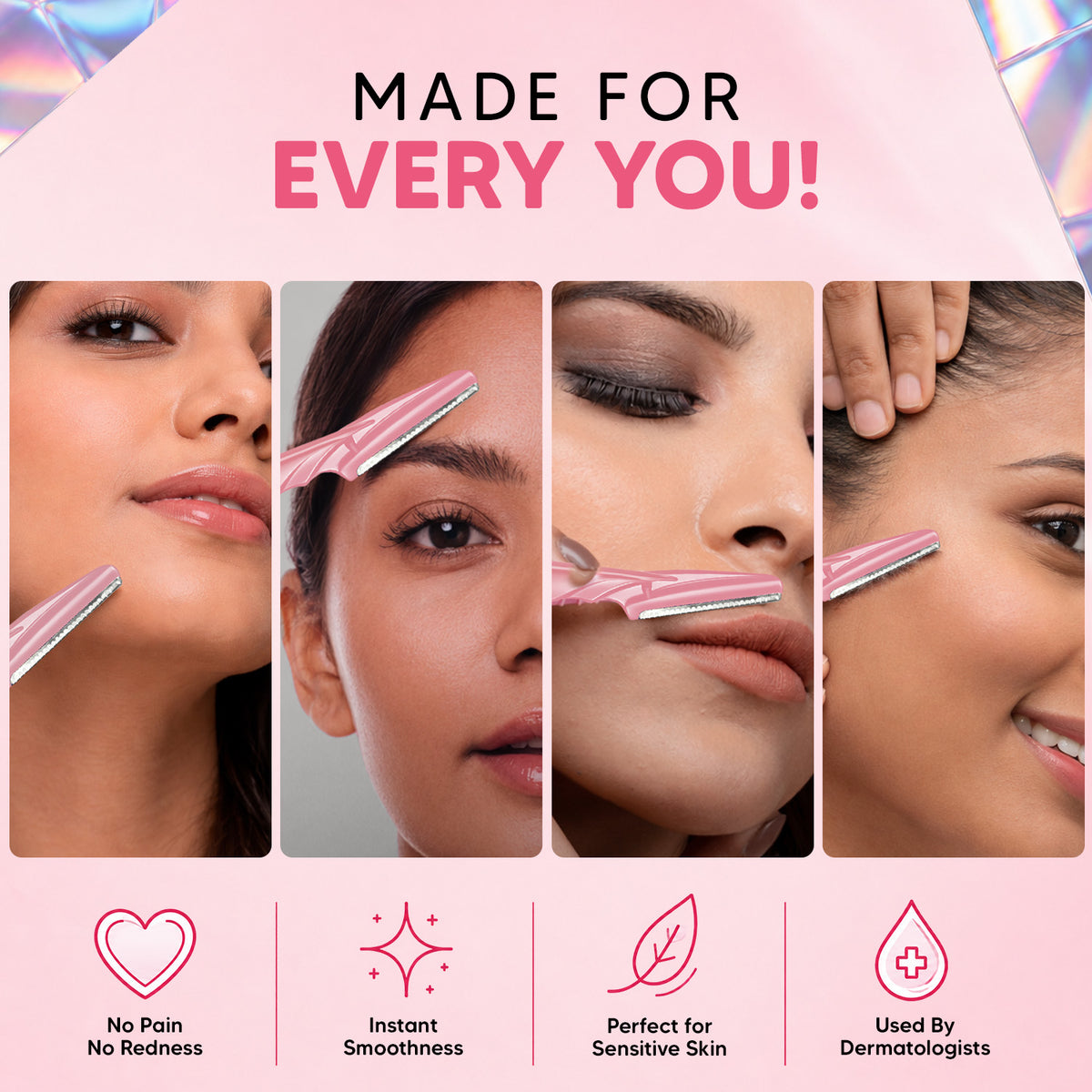 Smooth, Flawless Skin Made Easy | Evior Face Razors Pack of 3 for Gentle & Precise Hair Removal