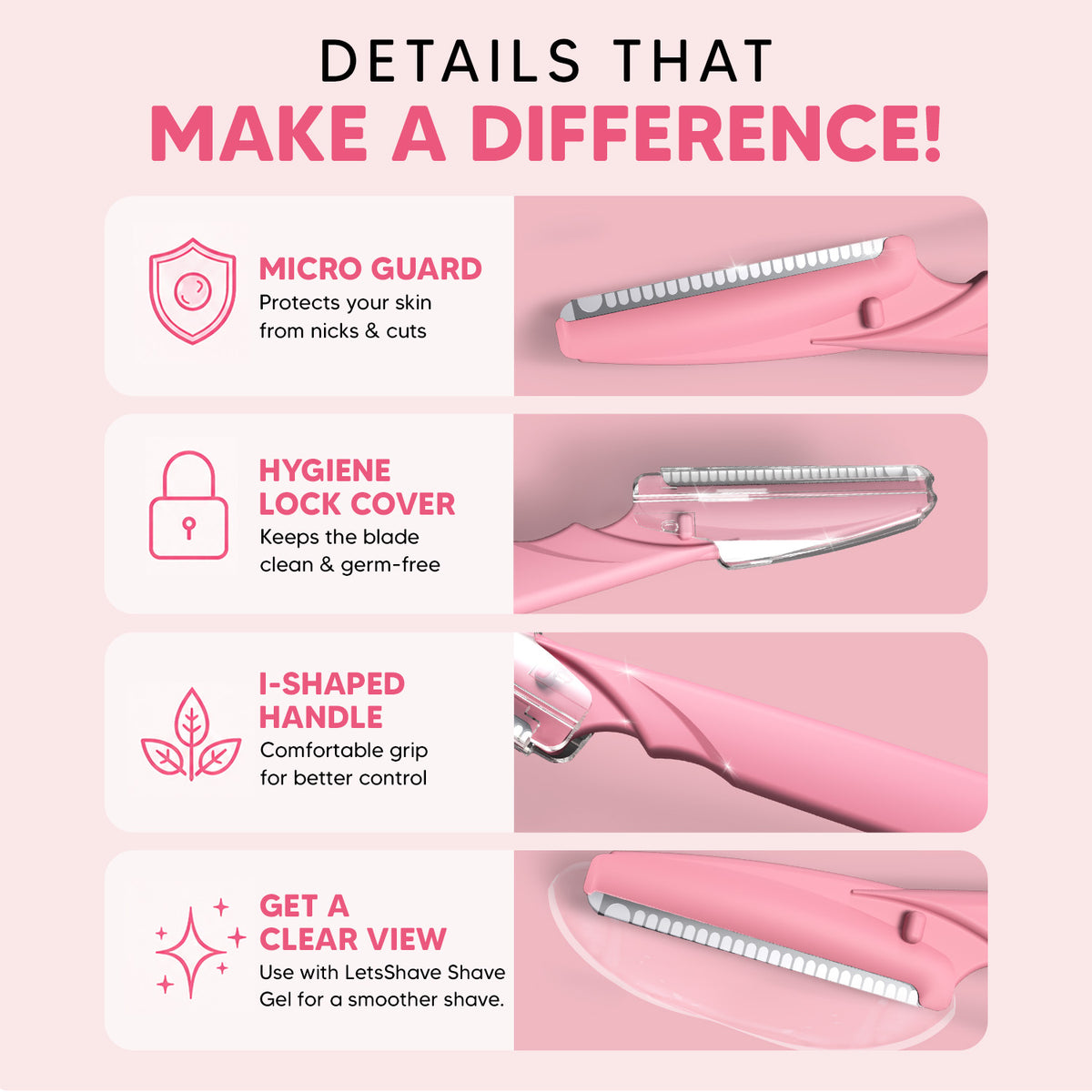 Smooth, Flawless Skin Made Easy | Evior Face Razors Pack of 3 for Gentle & Precise Hair Removal