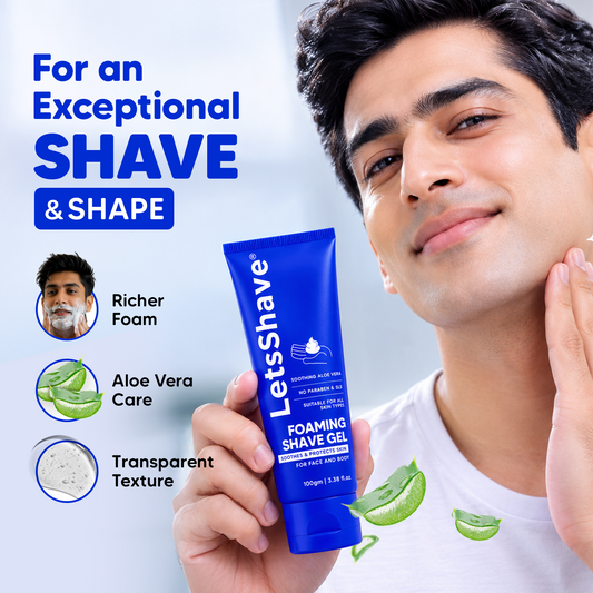 Foaming Shave Gel for Men & Women | Soothing Aloe Vera | Helps Protect Skin | For Face & Body | No Paraben & SLS | 100g