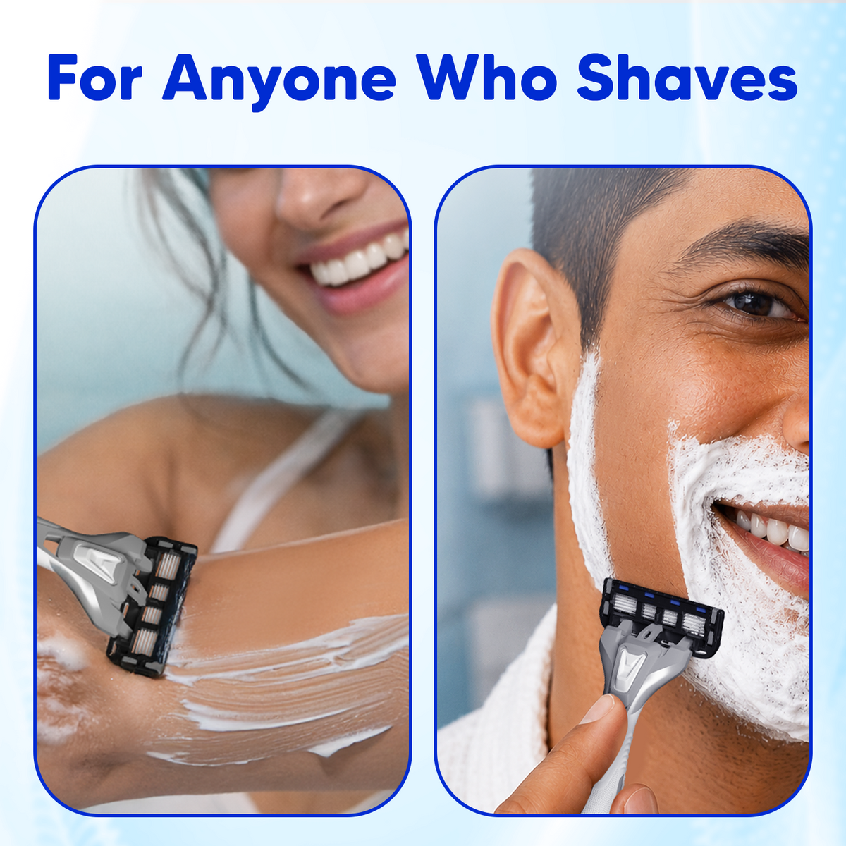 Pro 4 Razor Starter Pack for Men | 1 Handle + 2 Blades + Shave Gel