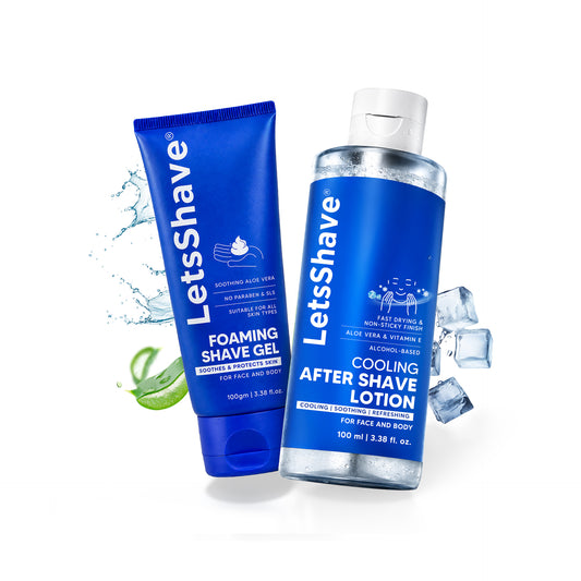 Foaming Shave Gel & Cooling After Shave Lotion Combo for Men – Shaving & Post-Shave Care