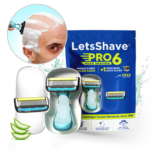 Pro Compact Head Razor for Men | 6-Blade Sensitive Shaver