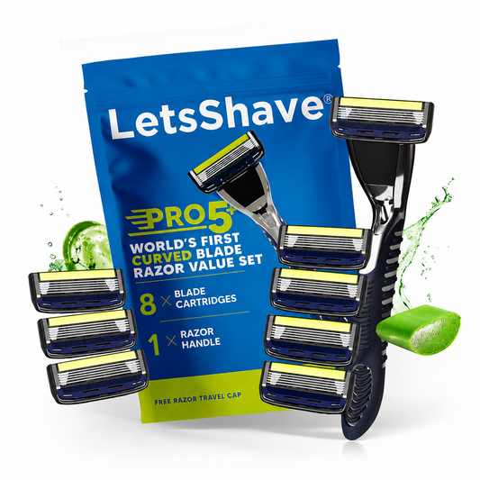 Pro 5 Plus Razor + 8 Blades Set – World’s First Curved Blade Razor