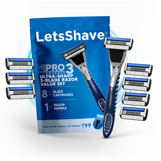 Pro 3 Advance Razor + 8 Blades Set – With Diamond Coated Stainless Steel Blades