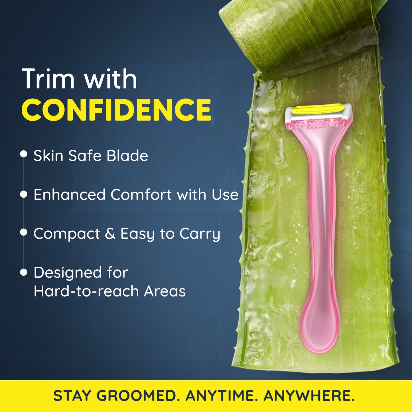 Body & Intimate Trimmer for Men – Use & Throw Razor | Pack of 3 + Free Balls Balm