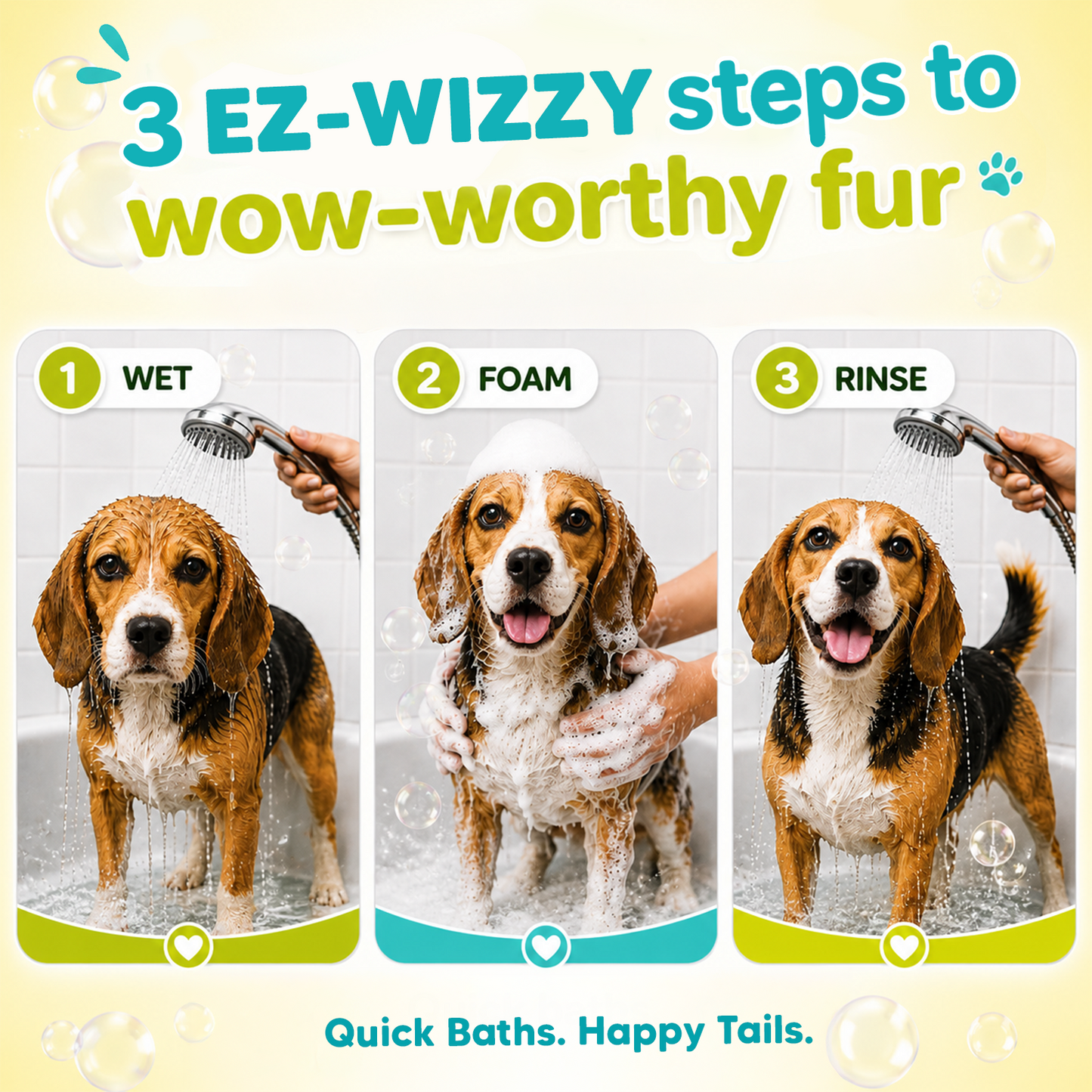 EZ-WIZZY Wash & Wow Pet Shampoo for Dogs | Oatmeal, Coconut Oil, Amla & Shikakai | Anti-Itch, Anti-Dandruff & Deodorizing Formula | 500ml