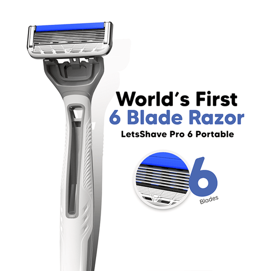 World’s first LetsShave Pro 6 Portable – six blade disposable razor for men with precision head