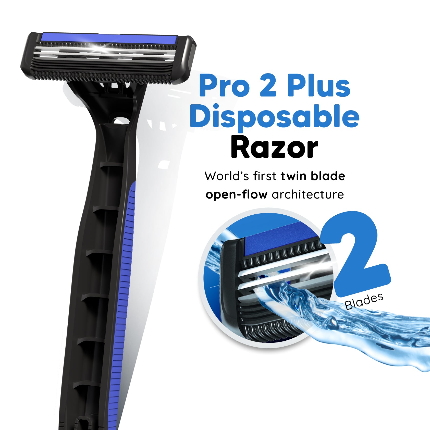 Pro 2+ Disposable Razors Pack of 15 + Free Pro 6 Portable Razor