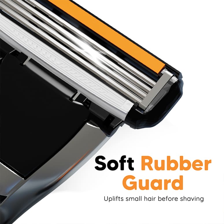 Pivot head of LetsShave Pro 4 razor blade following facial contours for comfortable shave