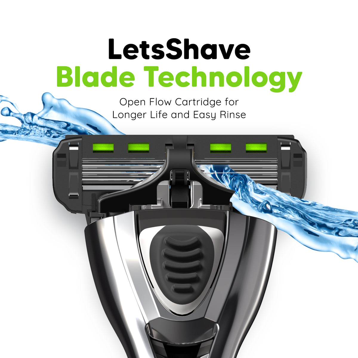 Pro 4 Razor Starter Pack for Men | 1 Handle + 2 Blades + Shave Gel