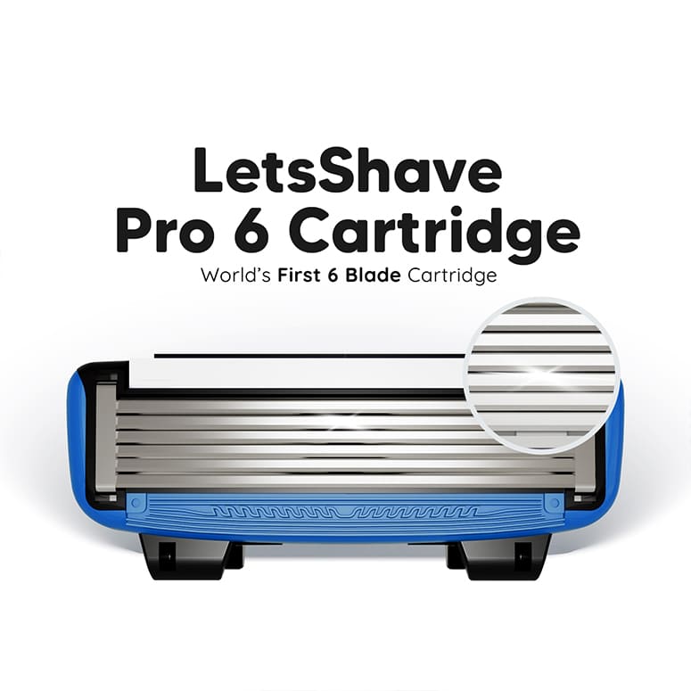LetsShave Pro 6 cartridge—six-blade razor system for a close, comfortable shave
