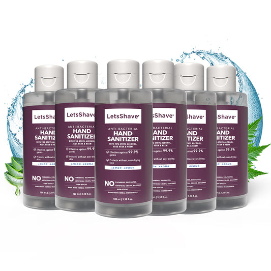 LetsShave Anti-Bacterial Hand Sanitizer – Pack of 6 (100 ml each)