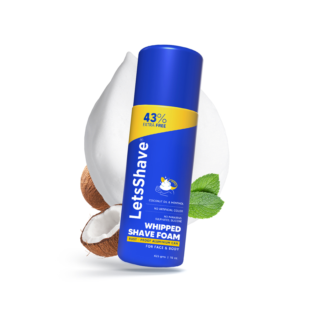 Shave Foam – Coconut Oil & Menthol (Whipped Texture) | 425 g | 43% Extra Free