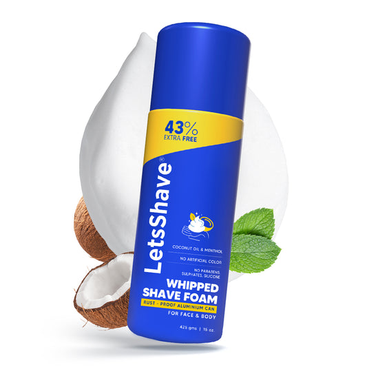 Shave Foam – Coconut Oil & Menthol (Whipped Texture) | 425 g | 43% Extra Free