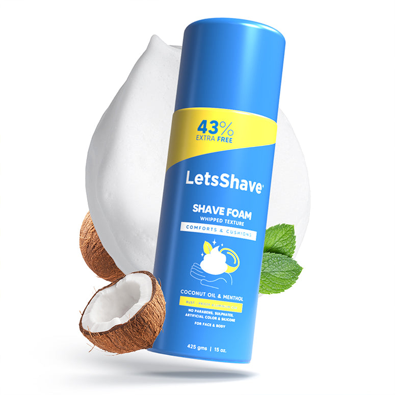 Shave Foam – Coconut Oil & Menthol (Whipped Texture) | 425 g | 43% Extra Free