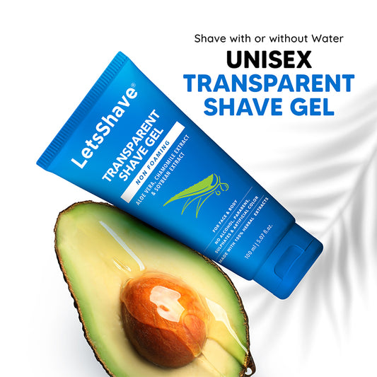 LetsShave Transparent Shave Gel – Non-Foaming Herbal Formula (100 ml)