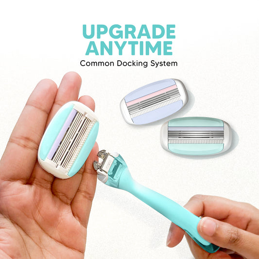 Evior Trial Pack | Women’s Razor Starter Kit with 1 Handle & 2 Blades