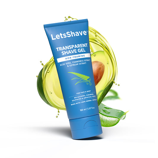 LetsShave Transparent Shave Gel – Non-Foaming Herbal Formula (100 ml)