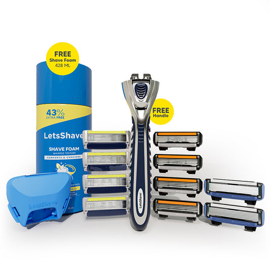 LetsShave Website Exclusive Shaving Kit – With Free Handle & Shave Foam
