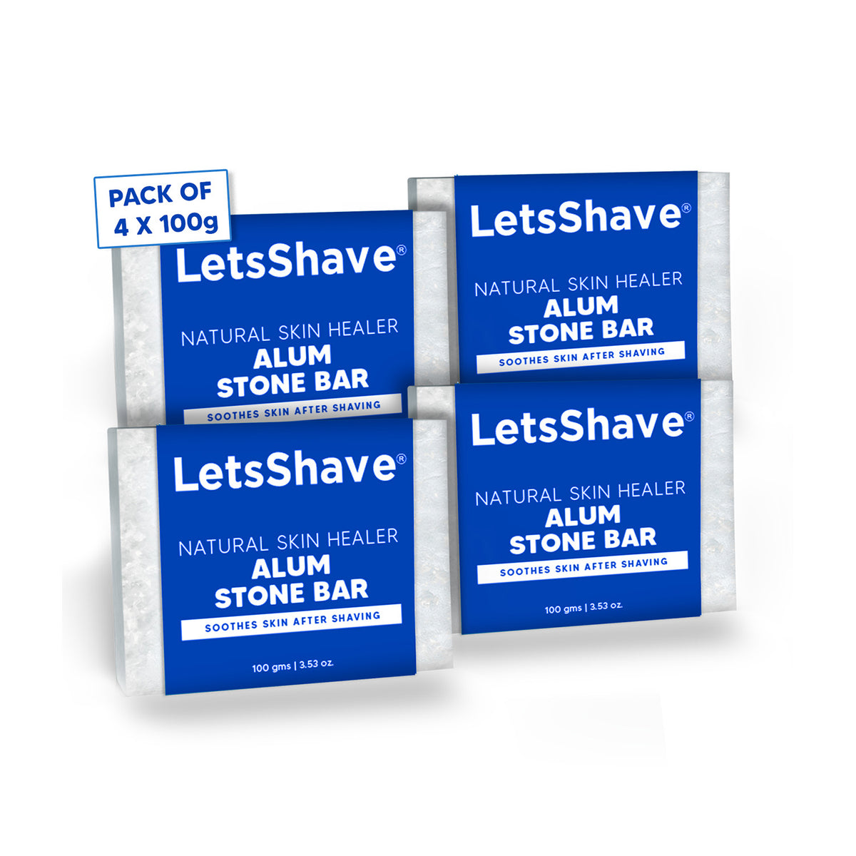 Alum Stone Bar (Fitkari) | Natural Skin Healer & After Shave Care 100g(Pack of 4)