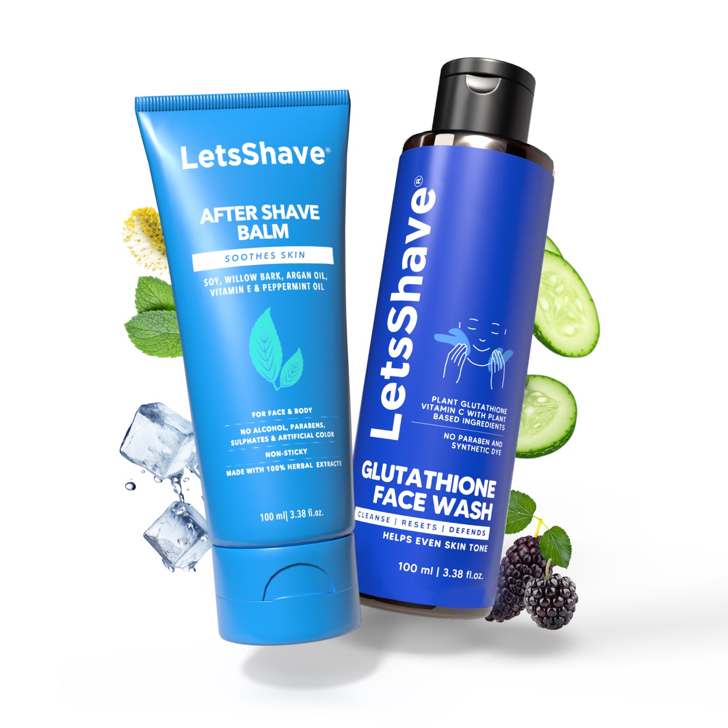 Shave & Glow Duo | Glutathione Face Wash + After Shave Balm