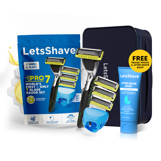 The Dad Upgrade Pro 7 | World's First & Only 7 Blade Razor Gift Set + FREE Travel Pouch & After Shave Balm
