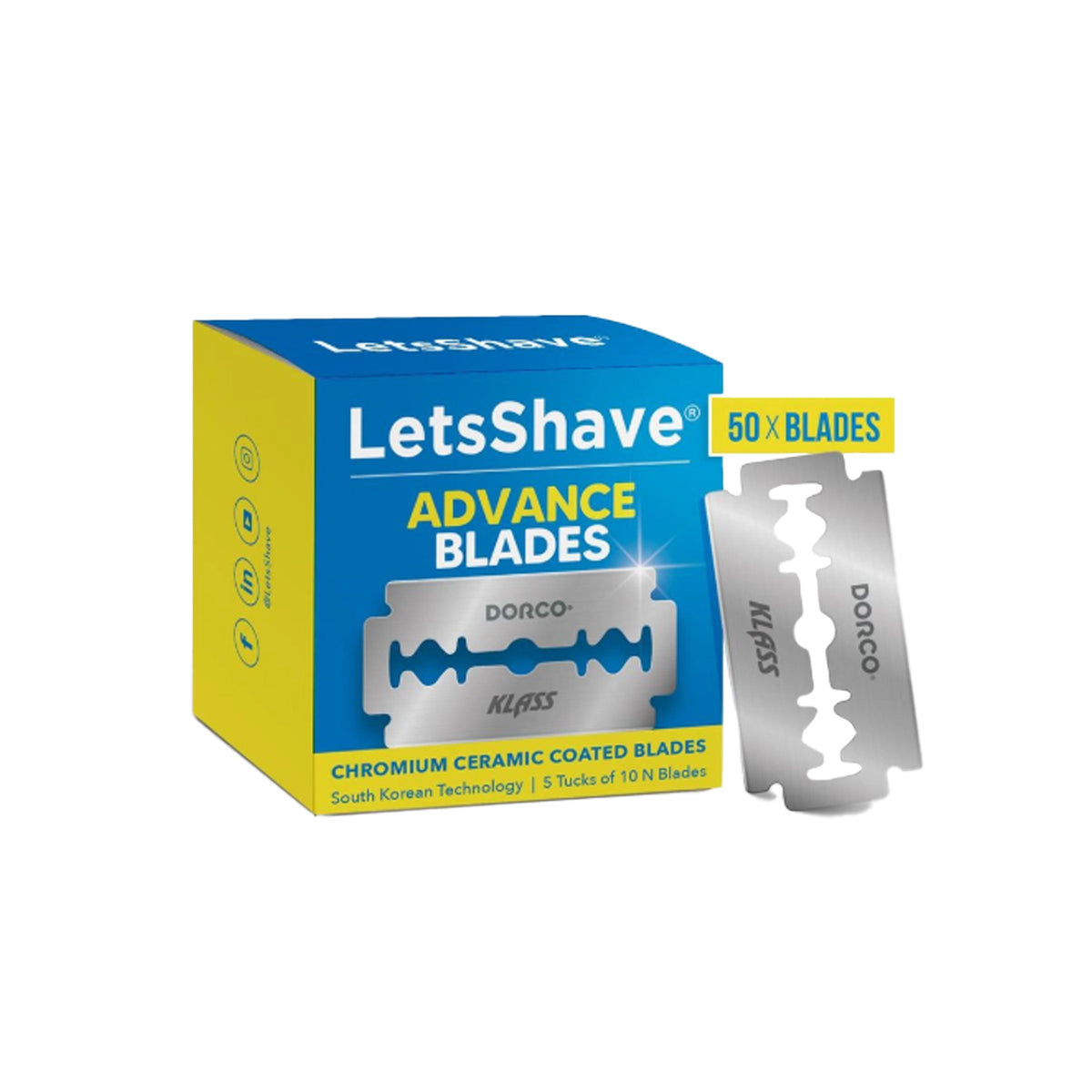 Breakable Razorblade LetsShave Advance Blades – 50 Double Edge Razor Blades Chromium Ceramic ...