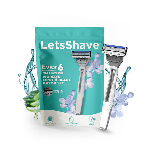 Evior 6 Portable Razor – World’s First 6-Blade Disposable Razor (Single Pack)