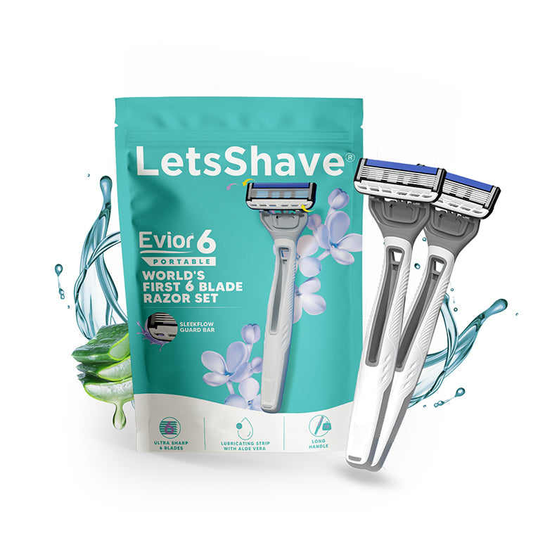 Evior 6 Portable Razor | Pack of 2 | World’s 1st 6 Blade Razor for Women