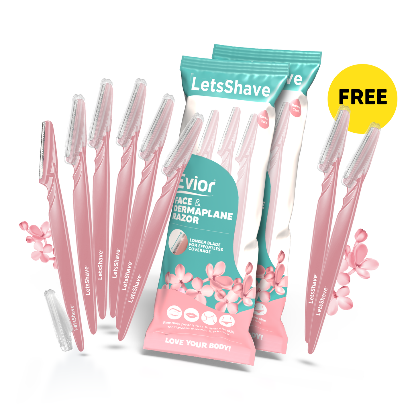 Flawless Skin, Anytime | Evior Face Razors Pack of 6 + 2 Free for Smooth & Precise Hair Removal
