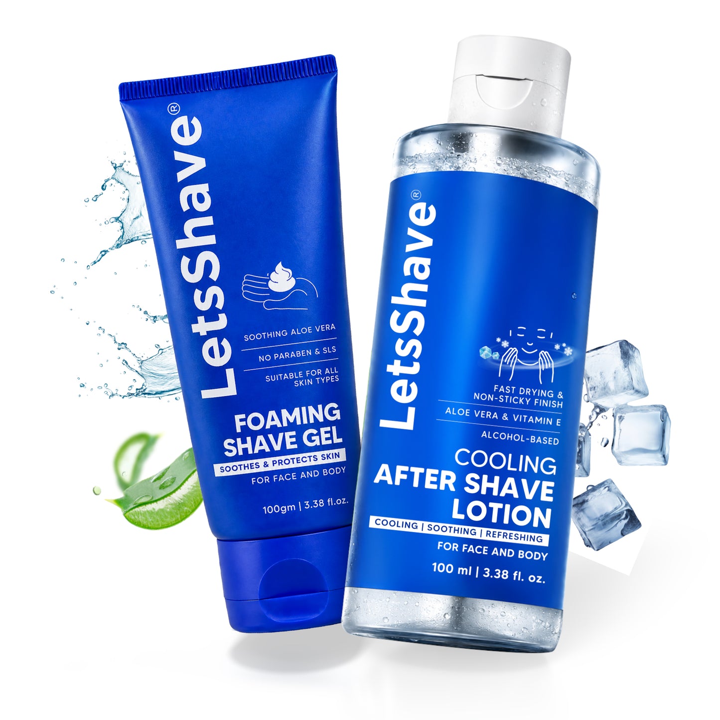 Foaming Shave Gel & Cooling After Shave Lotion Combo for Men – Shaving & Post-Shave Care