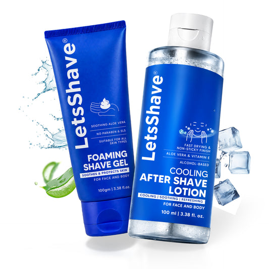 Foaming Shave Gel & Cooling After Shave Lotion Combo for Men – Shaving & Post-Shave Care