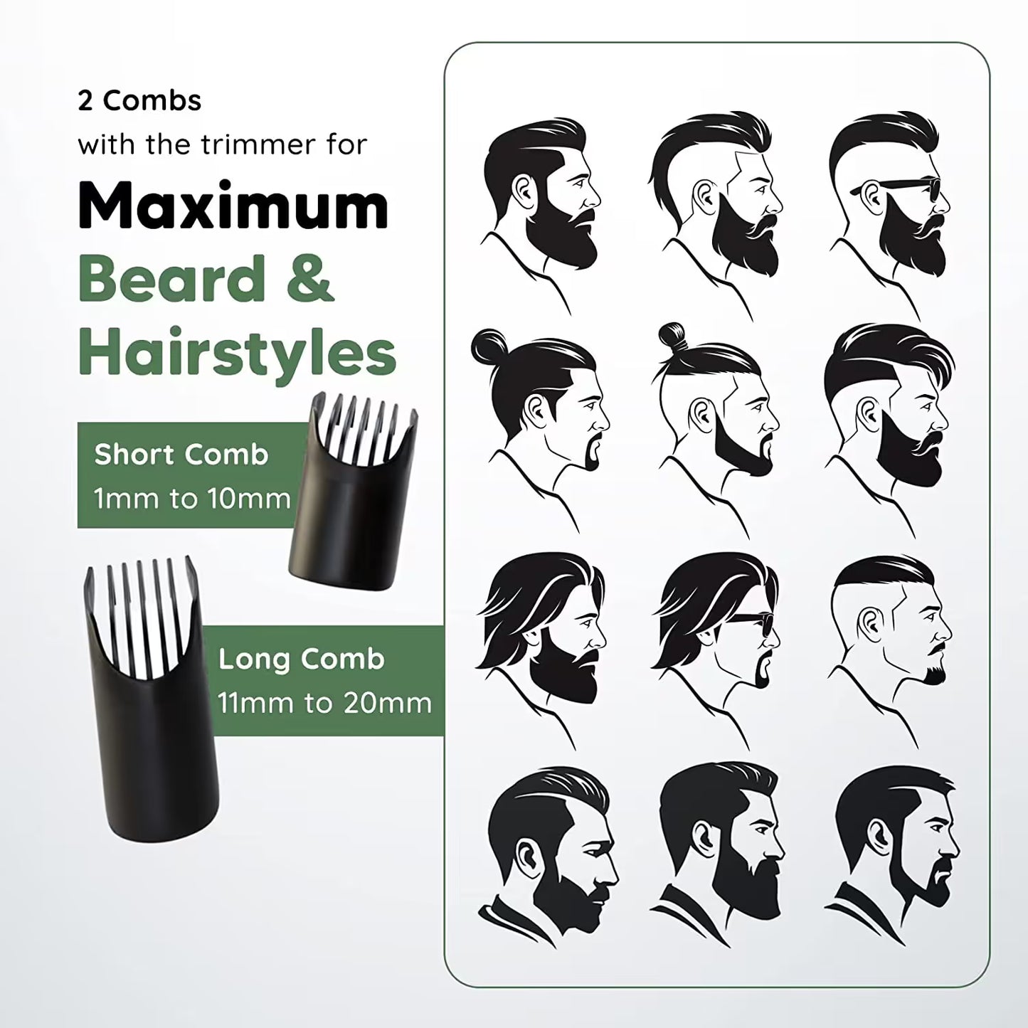 Beard, Body & Head Trimmer | 38 Precision Length Settings | Self-Sharpening Stainless Steel Blades | Corded & Cordless