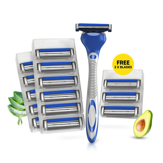 Pro 2 Max Razor for Long-Lasting Smooth Shaving | Handle+12Blades+3 Extra Free