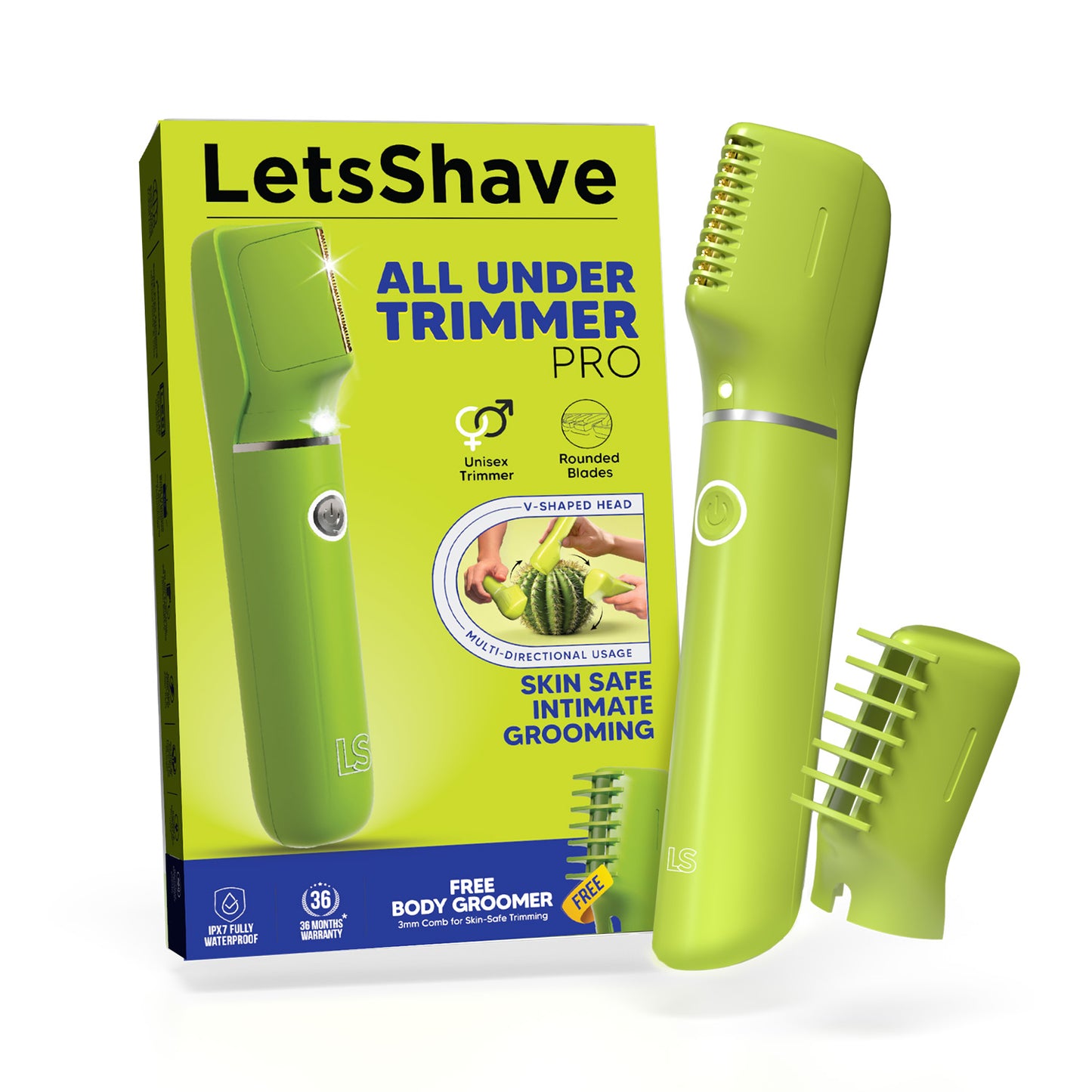 All Under Trimmer Pro | For Women | Pain-Free Waterproof Bikini & Body Trimmer with Gold Titanium Blades