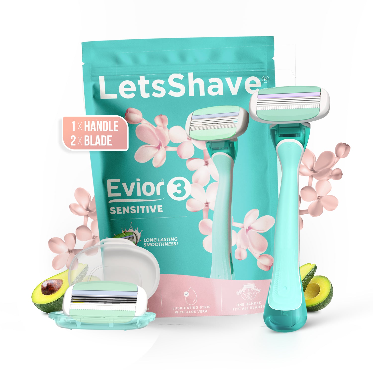 Evior 3-Blade Sensitive Razor for Women | Handle + 2 Blades | Letsshave ...