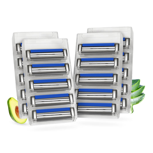 Pro 2 Max Twin Blade Razor Refill Cartridges | Pack of 20 | Diamond-Hard Coated Curved Blades with Aloe Lubrication Strip