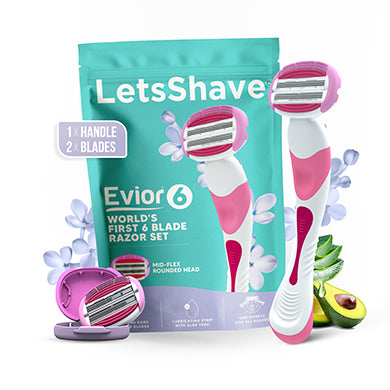 Evior 6 – Women’s Razor Set  | World’s First 6 Blade | 1 Handle + 2 Blades