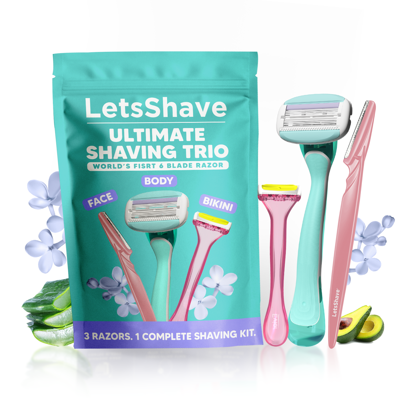 Ultimate Shaving Trio for Women | Face, Body & Bikini Razors | 6 Blade System | Smooth, Gentle & Precise Grooming
