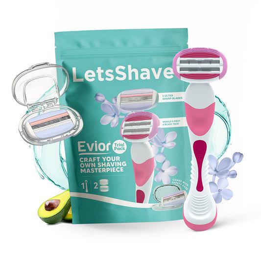 Evior Trial Pack | Women’s Razor Starter Kit with 1 Handle & 2 Blades