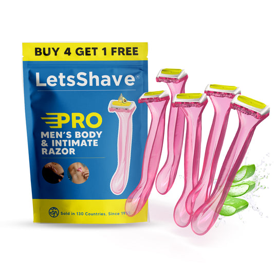 Body & Intimate Trimmer for Men – Use & Throw Razor | Pack of 4 + 1 Free