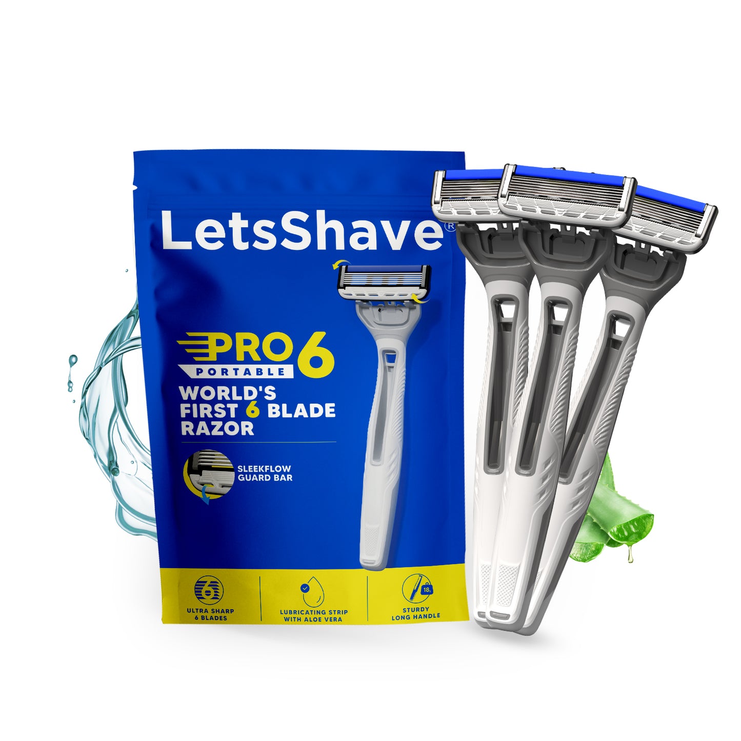 Pro 6 Portable | World's First 6 Blade Disposable Razor