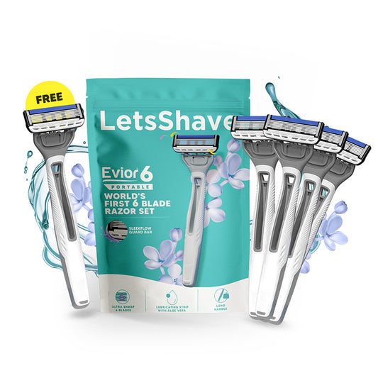 Evior 6 Portable Razor Set – World’s First 6-Blade Razor (4 + 1 Free)