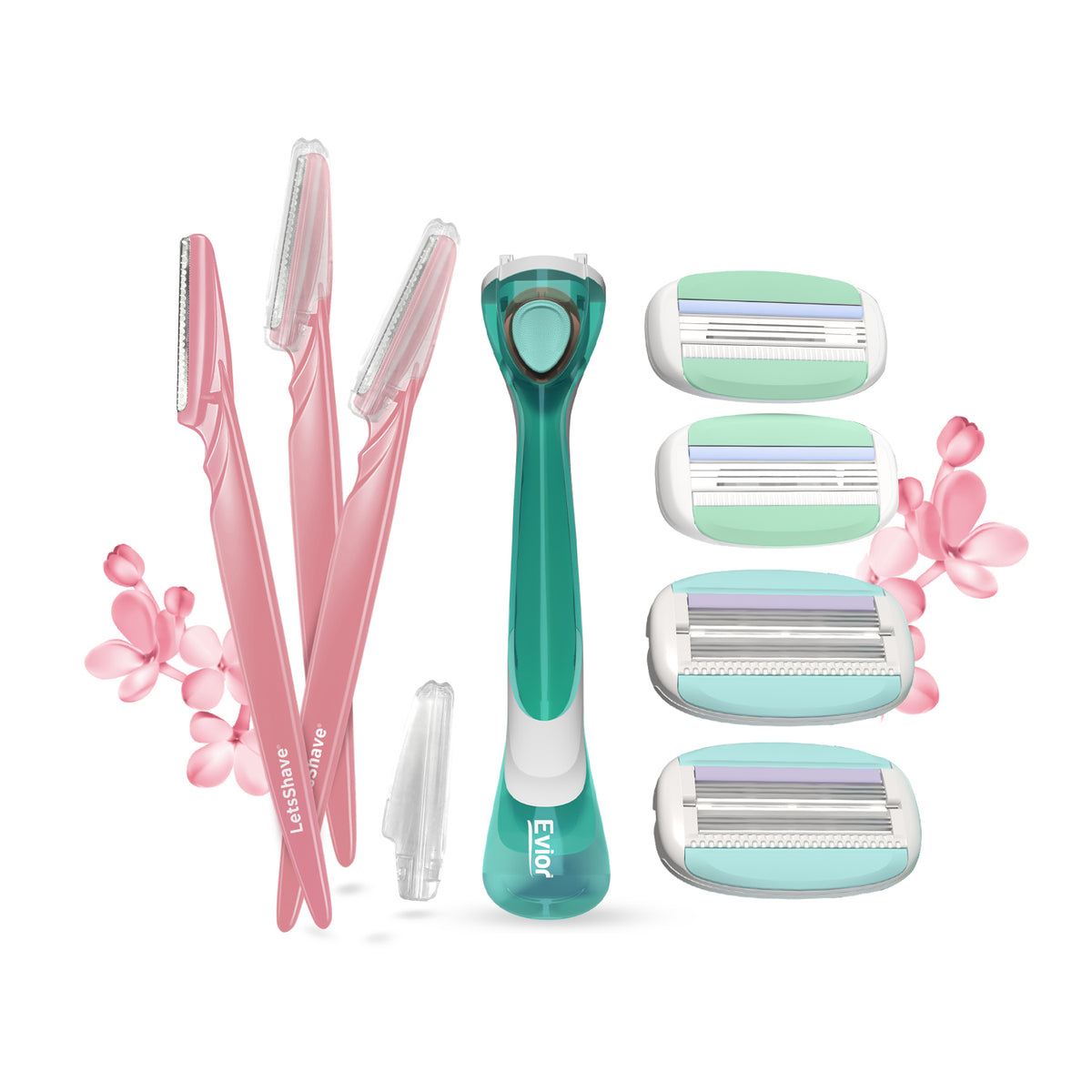 Your Complete Smooth Skin Routine | Evior 6-Blade Shaving Kit for Women with Razor & Care Essentials